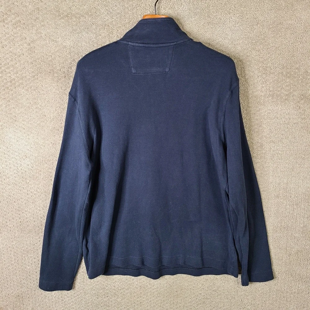 Banana Republic‎ Sweater Mens XL Navy Striped Quarter Zip Cotton Pullover Casual